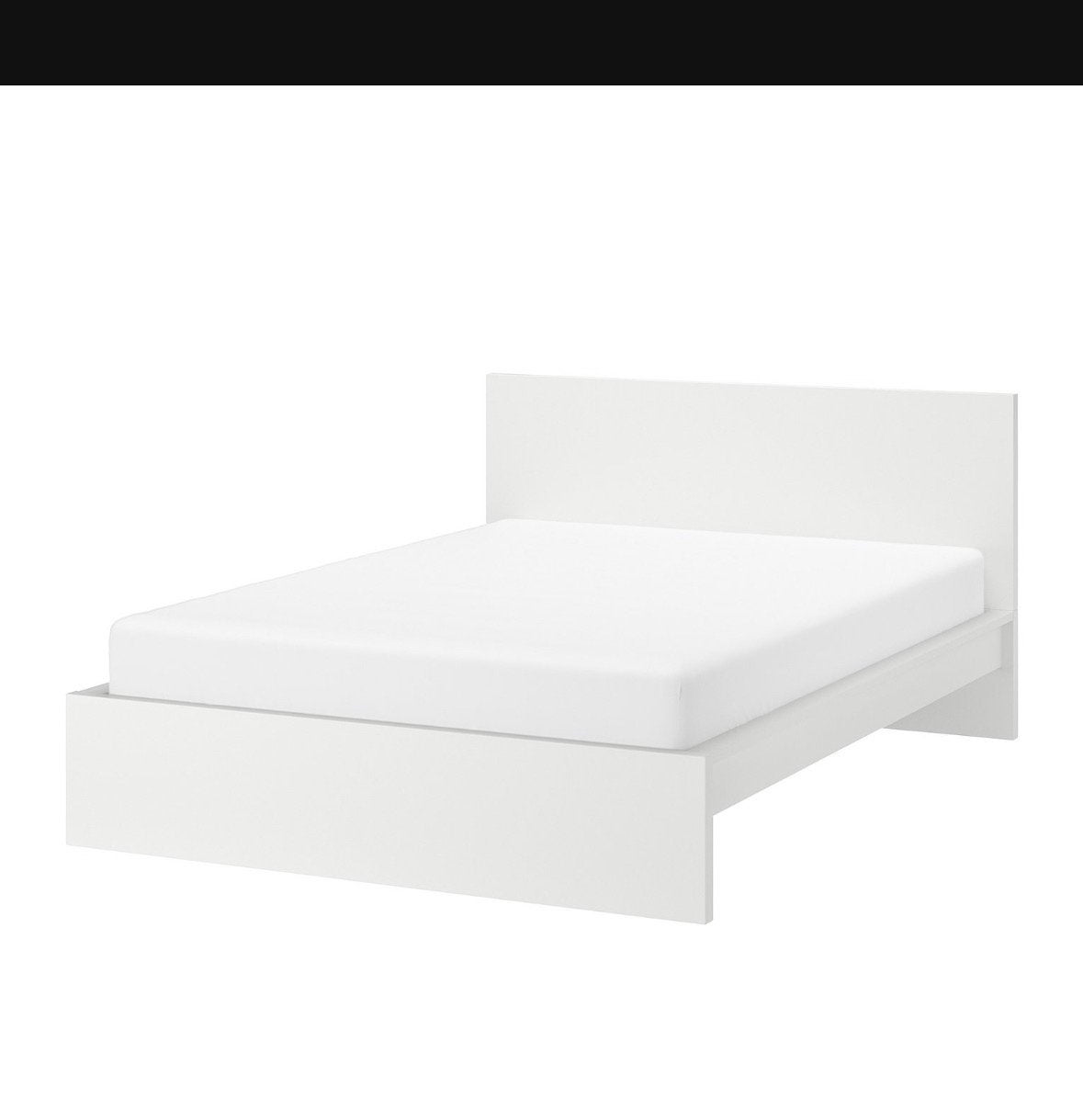 Malm bed 2persoons (met lattebodem), Huis en Inrichting, Slaapkamer | Bedden, Ophalen, Wit, Tweepersoons, Zo goed als nieuw