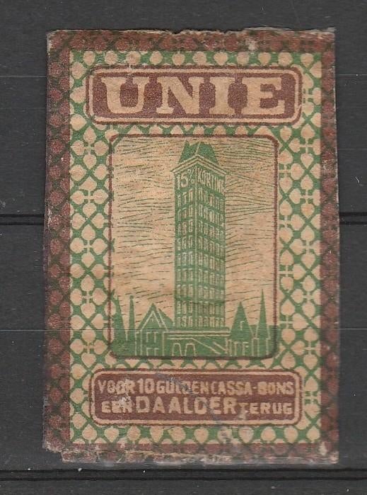 Lucifermerk, Unie, zeer oud merk   (2091), Verzenden, Gebruikt, Luciferdoosjes of -merken