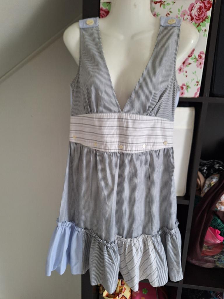 Free People gestreepte mini-jurk maat 36 (S), Kleding | Dames, Blauw, Zo goed als nieuw, Maat 36 (S), Boven de knie