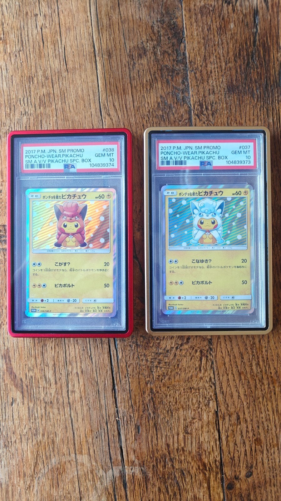 Poncho wearing Pikachu Vulpix 037/038 psa 10 sequential, Ophalen of Verzenden, Nieuw