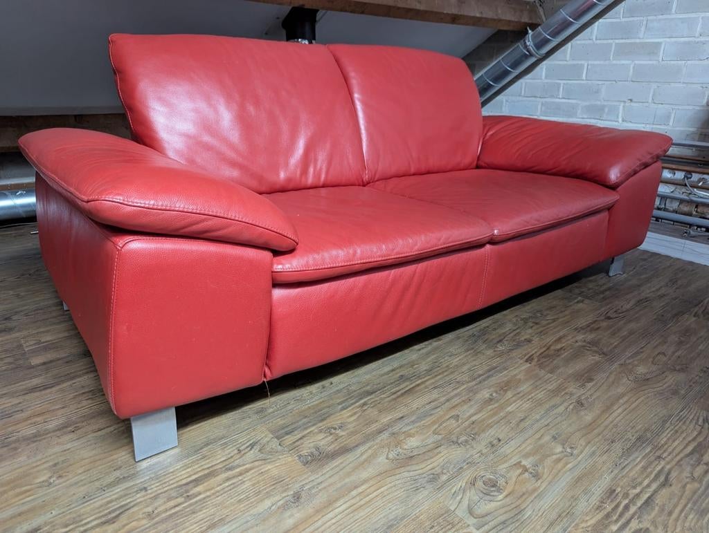 Ledere bank, Huis en Inrichting, Ophalen, Gebruikt, 150 tot 200 cm, Tweepersoons