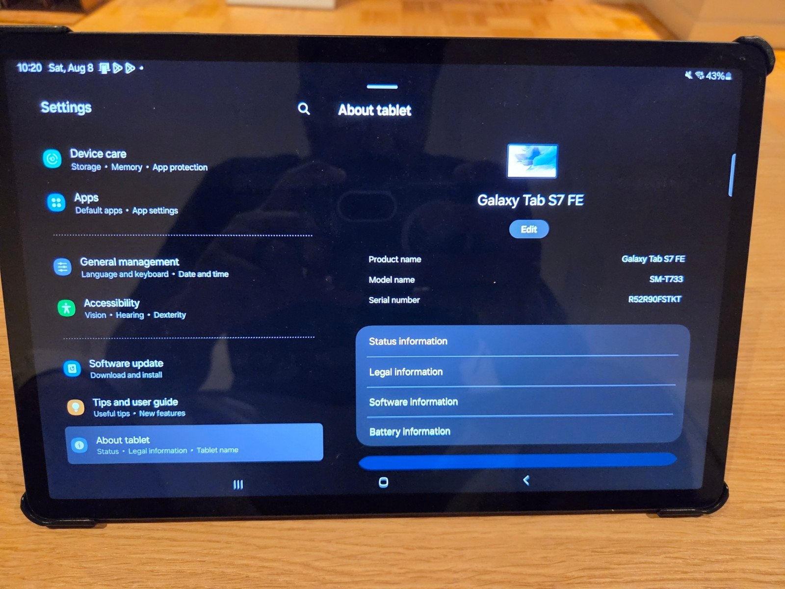 Samsung Galaxy Tab S7 FE met toetsenbord en hoes, Ophalen, Galaxy Tab S7 FE, 12 inch, Zo goed als nieuw