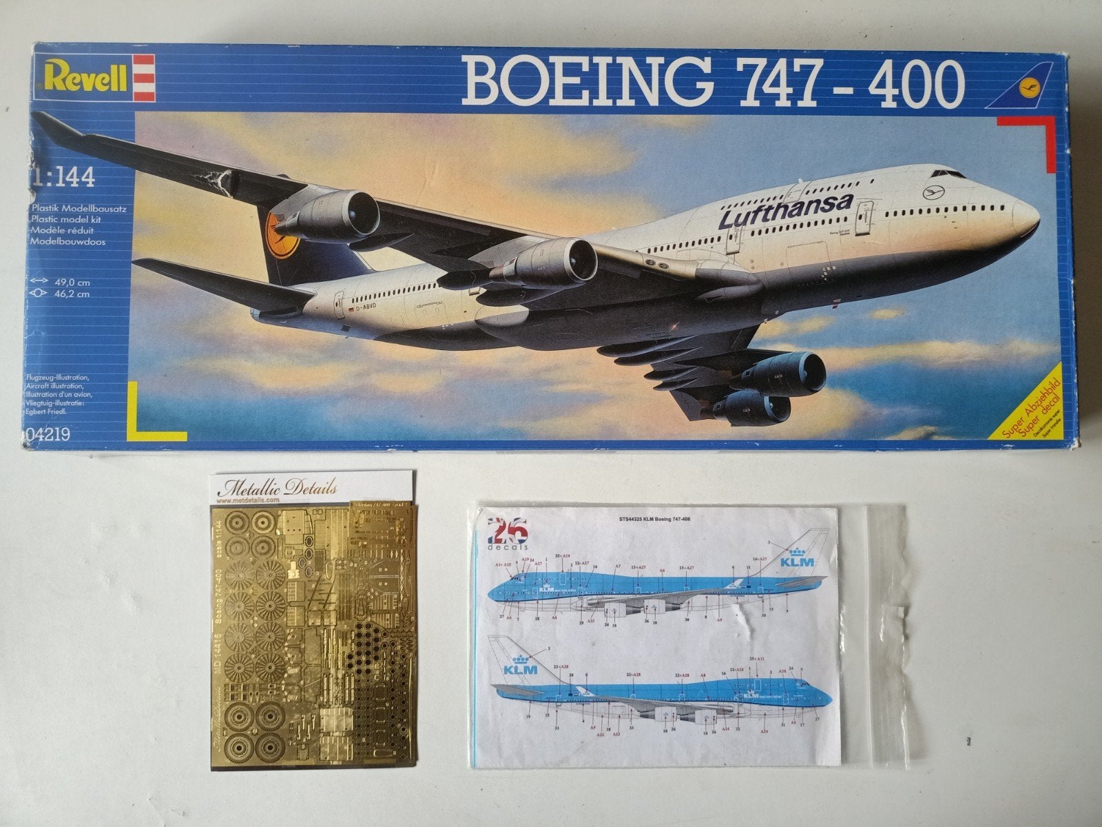 Revell 1/144 Boeing 747-400 met KLM decals en detail set, Hobby en Vrije tijd, Modelbouw | Vliegtuigen en Helikopters, Ophalen of Verzenden