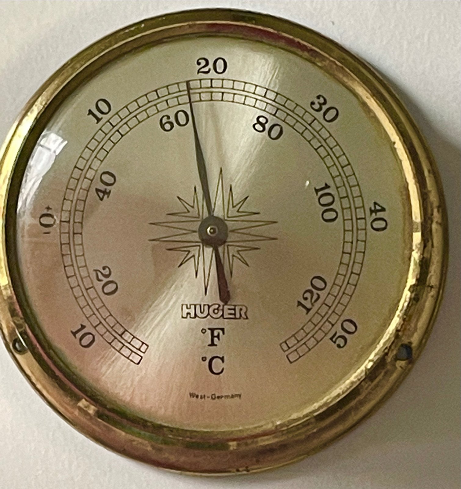 Vintage Huger Thermometer - West-Germany, Ophalen of Verzenden, Gebruikt, Weerstation
