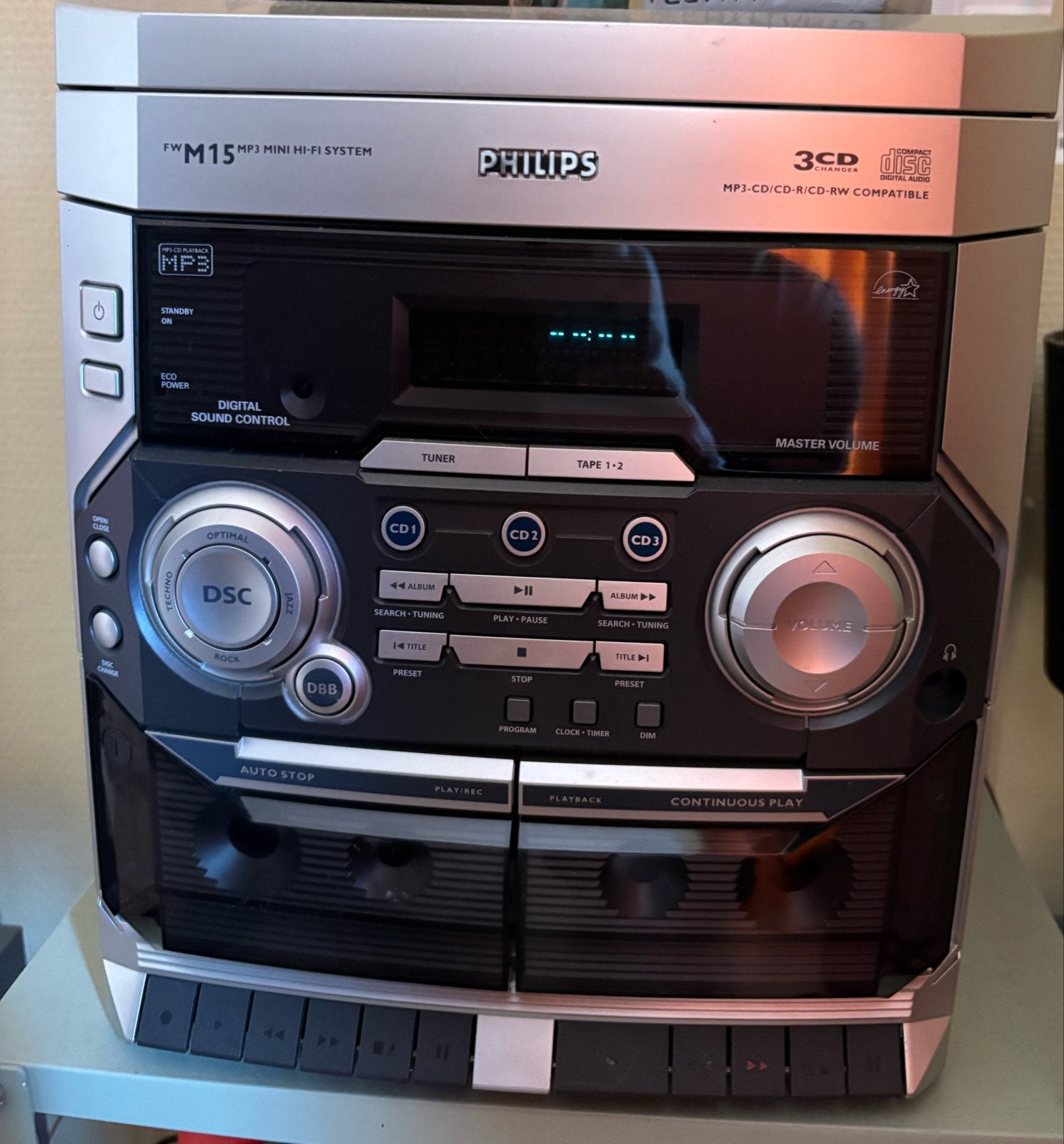 Philips FWM15 MP3 Mini Hi-Fi Systeem met 3 CD-wisselaar, Ophalen, Philips, Gebruikt, Cassettedeck