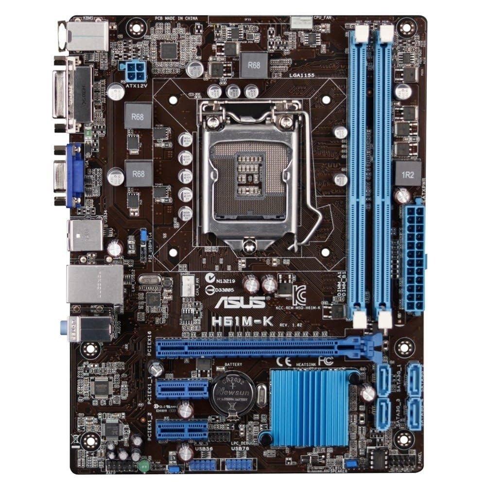 Asus H61M-K Moederbord, Computers en Software, Moederborden, DDR3, Ophalen of Verzenden, Zo goed als nieuw, Micro-ATX