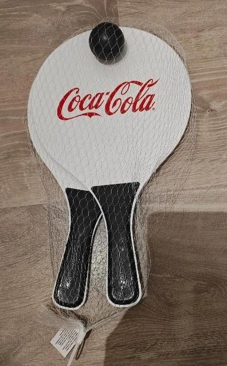 Coca Cola Strandspel Set - Vintage (2 rackets & 1 bal NIEUW), Verzamelen, Ophalen of Verzenden, Zo goed als nieuw, Gebruiksvoorwerp