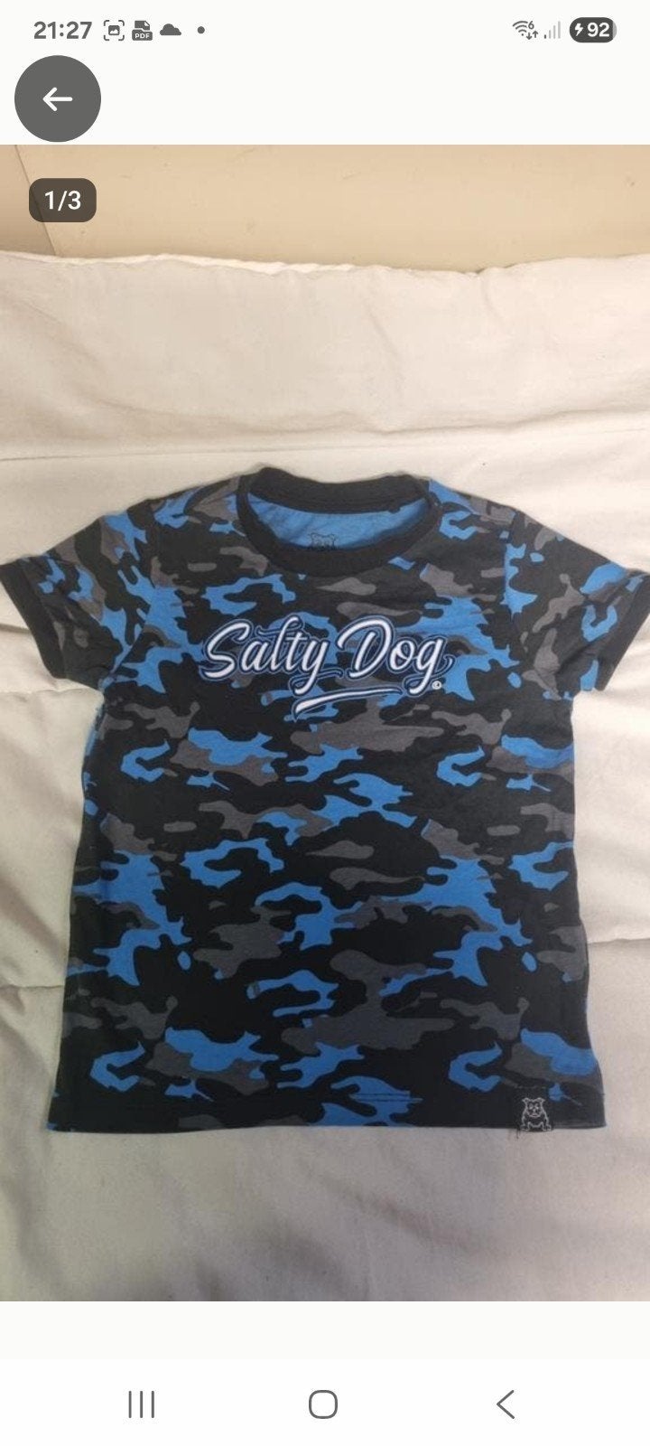 Salty Dog zomershirt blauw camouflage maat 98/104, Gebruikt, Ophalen of Verzenden, Shirt of Longsleeve, Salty Dog