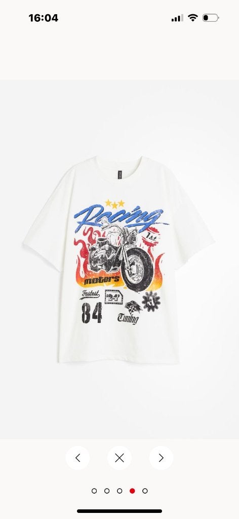 H&M s shirt tshirt oversized wit witte, Verzenden, Zo goed als nieuw, Maat 46 (S) of kleiner, Wit