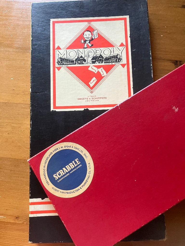 Vintage spellen Monopoly en Scrabble jaren ca. '50, Ophalen of Verzenden