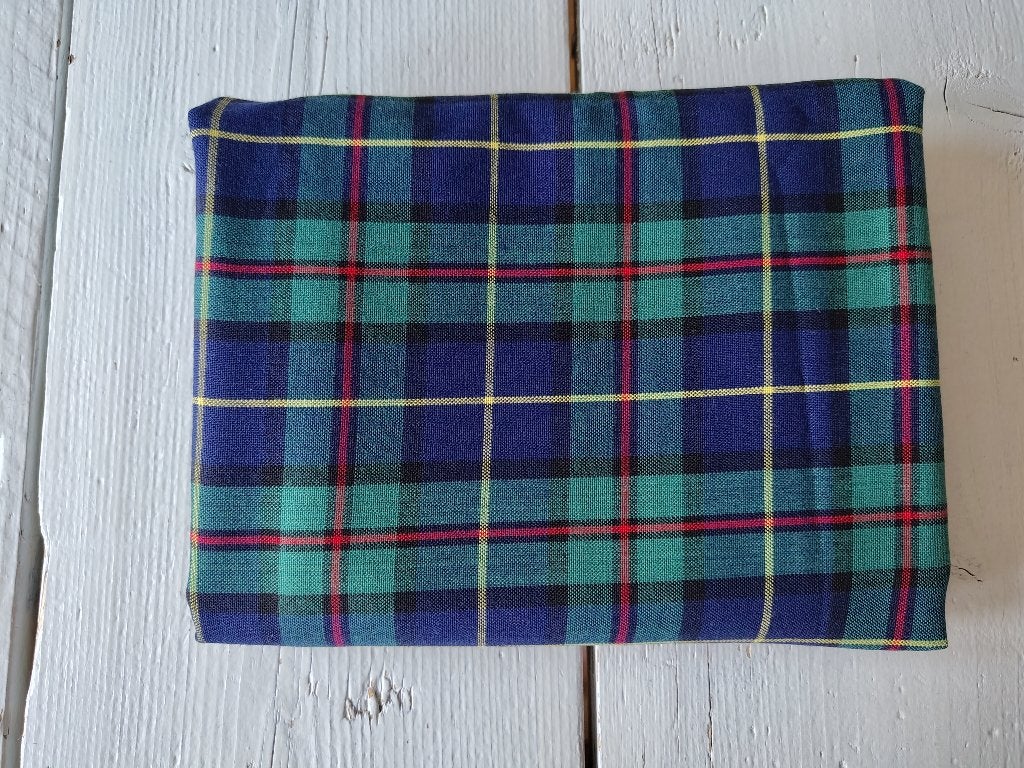 Prachtige ruitstof - Engelse ruit - groen, blauw, Terlenka, Overige materialen, Blauw, 120 cm of meer, Nieuw