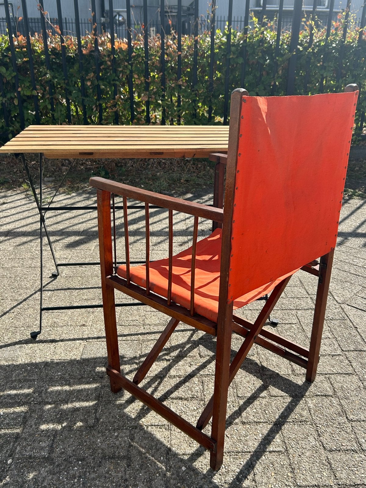Vintage Regisseursstoel met Oranje Doek, Ophalen