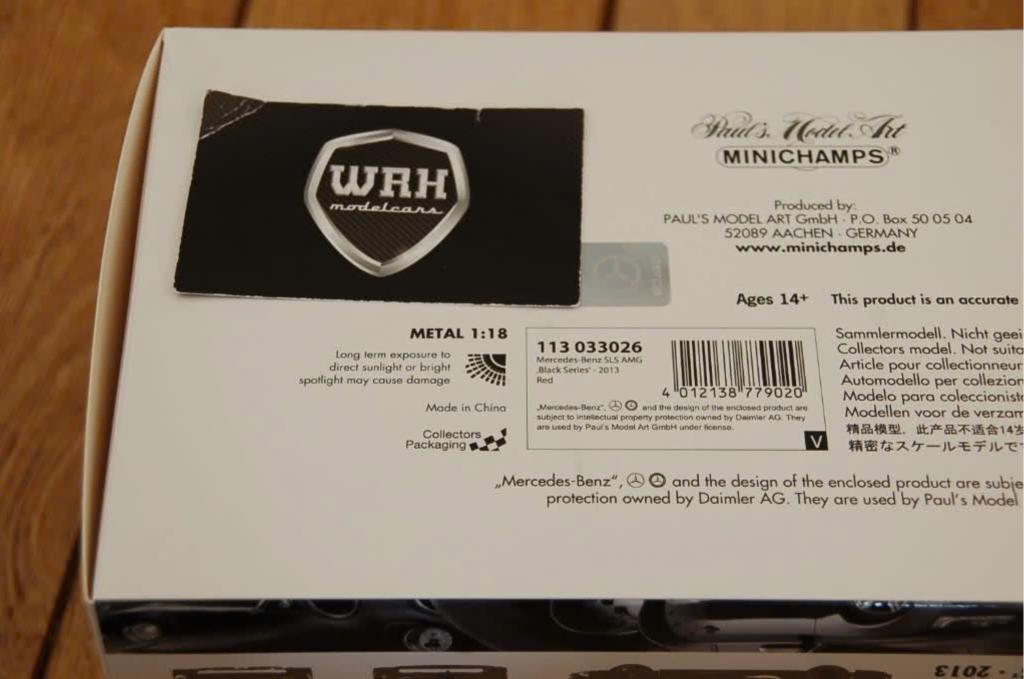 1:18 MERCEDES SLS AMG BLACK SERIES rood Minichamps WRH, Verzenden, Zo goed als nieuw, Auto, MiniChamps
