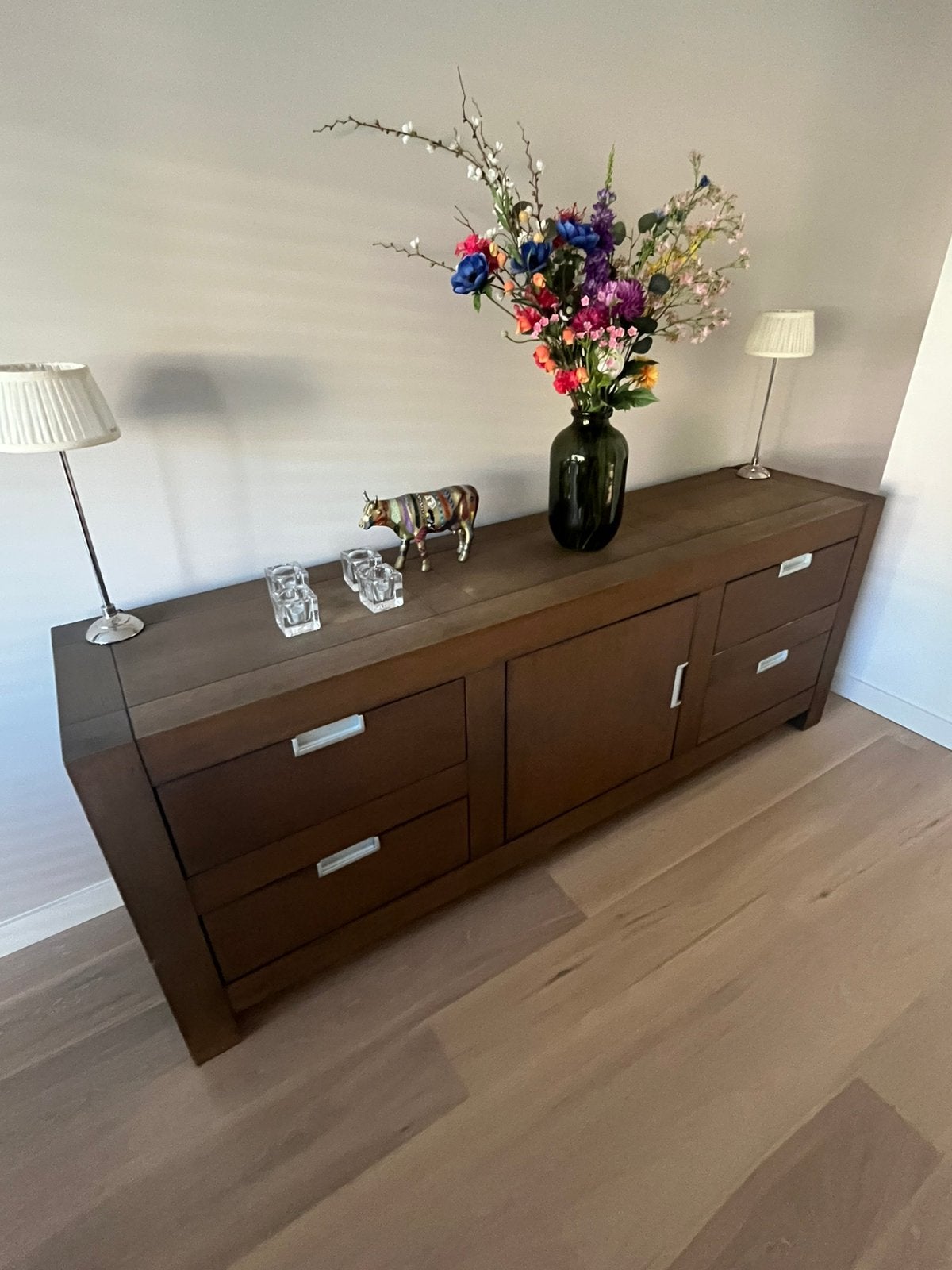 Massief eiken dressoir (Goossens), Ophalen, Met lade(s), Eikenhout, Zo goed als nieuw