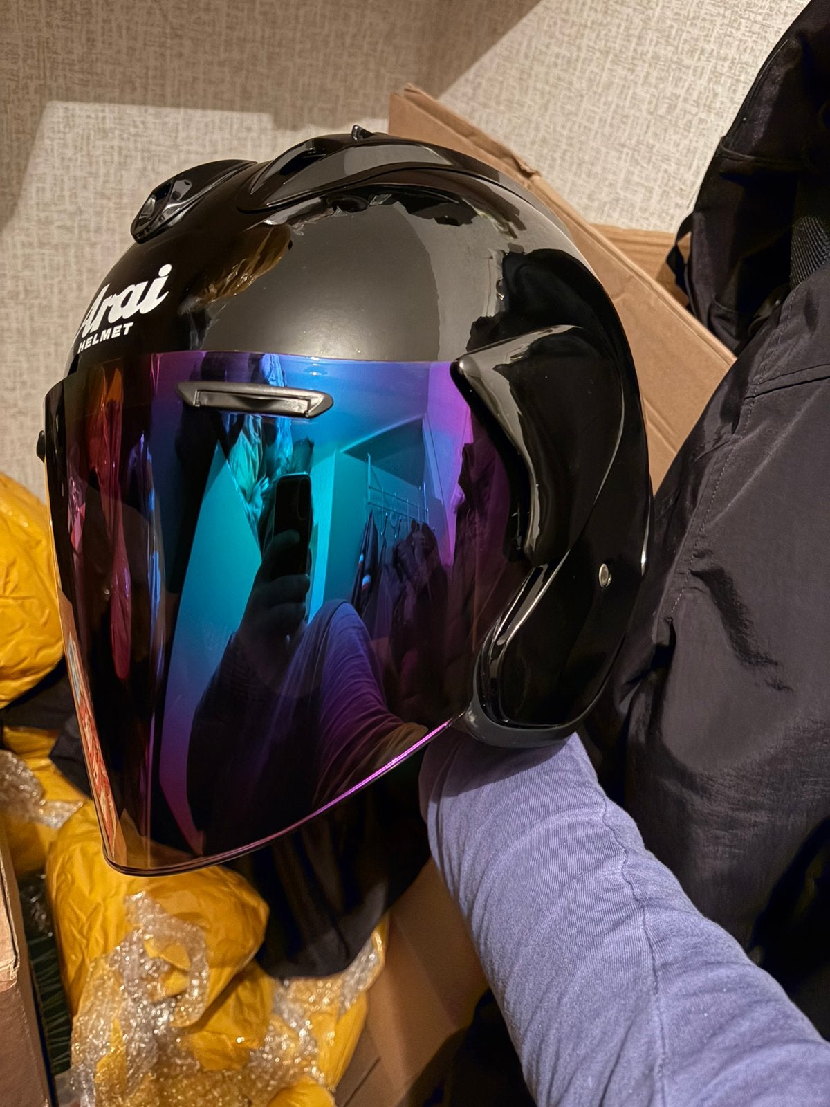 Arai helm met kleurenvizier gloednieuw, Ophalen of Verzenden, Nieuw met kaartje, Integraalhelm, Arai