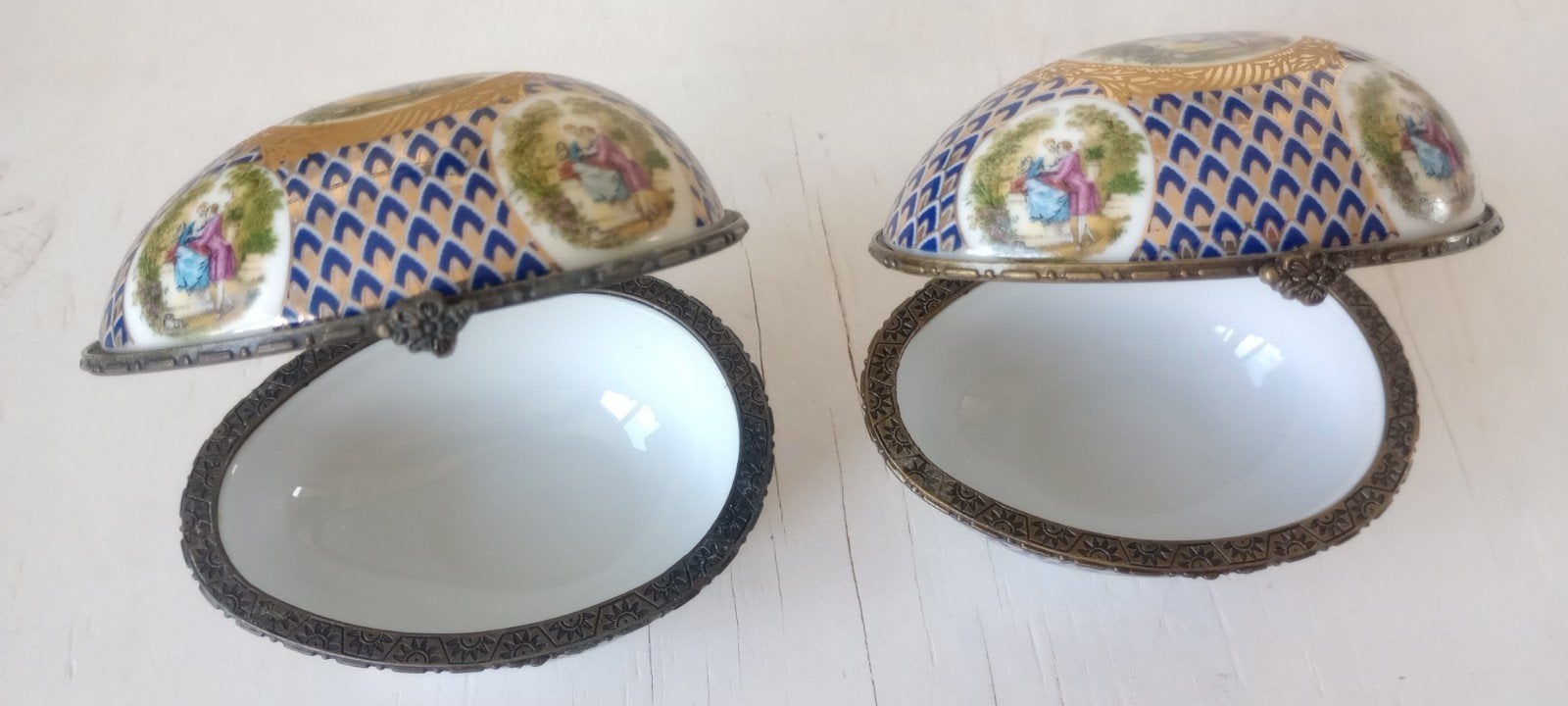Set van 2 Limoges Porseleinen Sieradendoosjes - Romantisch, Ophalen