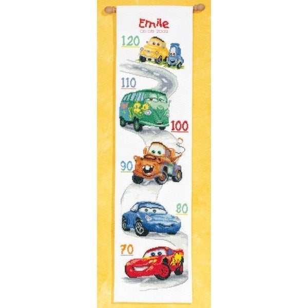 Borduurpakket groeimeter Cars pn0014800, ., Nieuw, Ophalen of Verzenden, .
