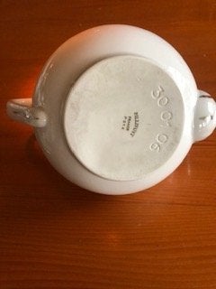 Foto 5 van PILLIVUYT  Prachtige theepot Wit met zilveren rand