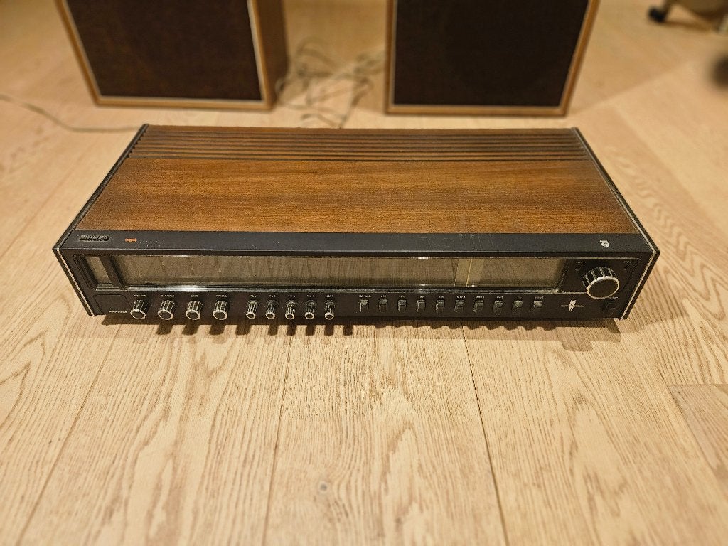 Philips vintage stereoreceiver en boxen, Ophalen of Verzenden, Gebruikt, Tuner of Radio, Philips