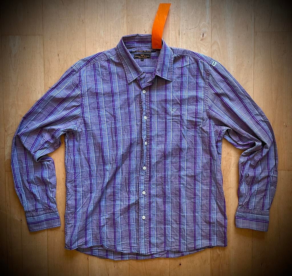 PME Legend Pall Mall overhemd shirt met mooie details XL, Ophalen of Verzenden, Paars, Halswijdte 43/44 (XL)