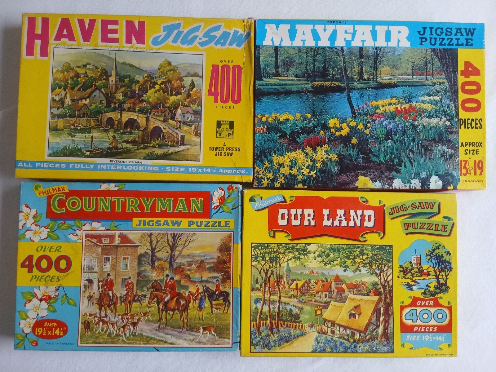 3 Vintage puzzels van 400 stukjes, Ophalen, Minder dan 500 stukjes, Zo goed als nieuw, Legpuzzel