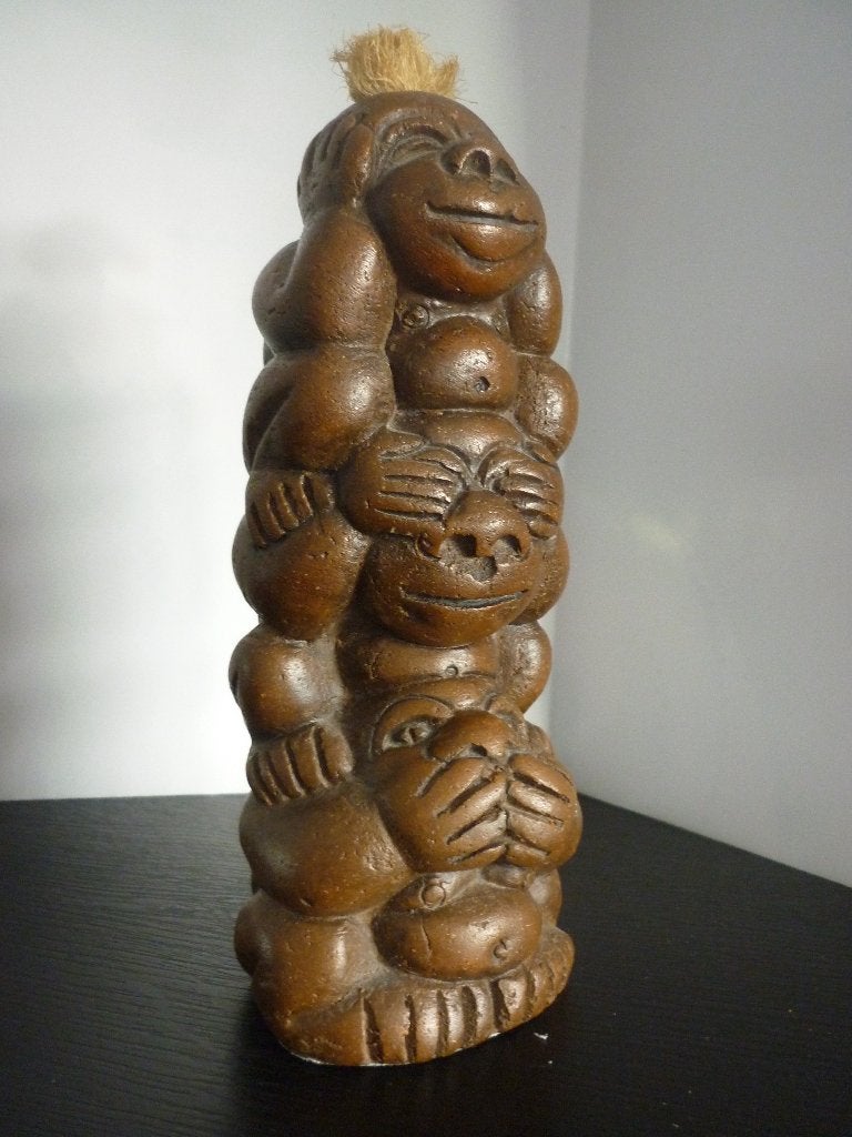 Totempaal horen zien zwijgen / beeldje Afrikaans, Ophalen of Verzenden, Zo goed als nieuw, Overige typen