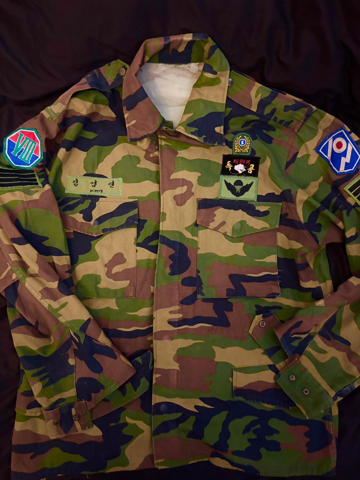 Zuid koreaanse woodland camo jas, Ophalen of Verzenden, Landmacht, Nederland, Kleding of Schoenen