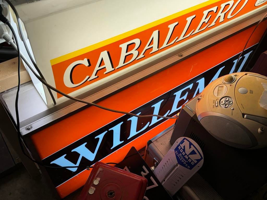 Vintage Lichtbak Willem II - Reclamebord, Antiek en Kunst, Ophalen