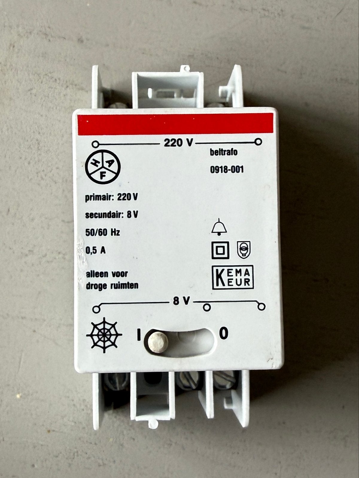 ABB Hafonorm Beltrafo 8V 0,5A, Ophalen of Verzenden, Gebruikt, ABB, Overige typen