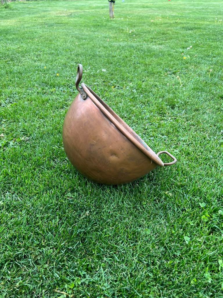 Antieke Koperen Ketel met Handvatten, Ophalen, Koper