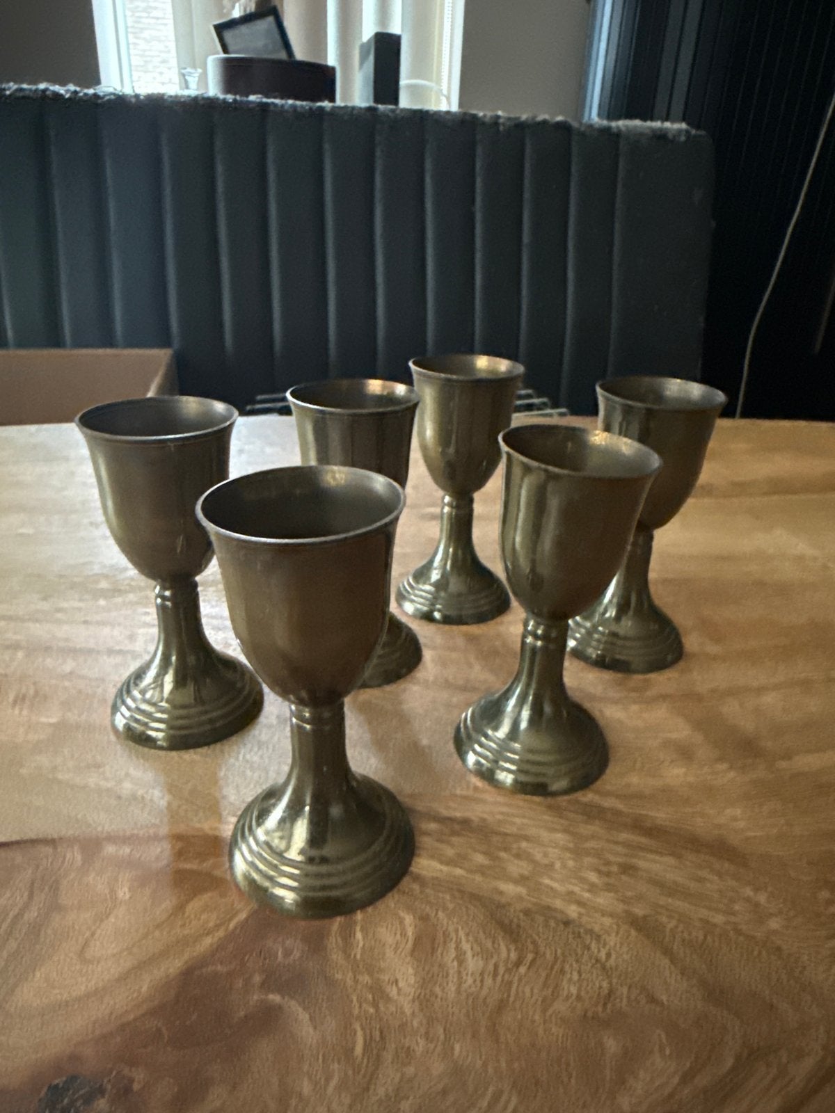 Set van 6 vintage messing kelken, Ophalen of Verzenden