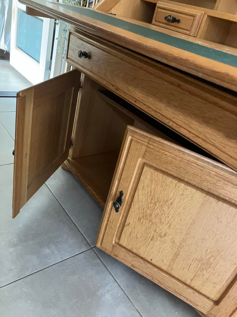 Houten secretaire met klep en lades, Ophalen, Gebruikt