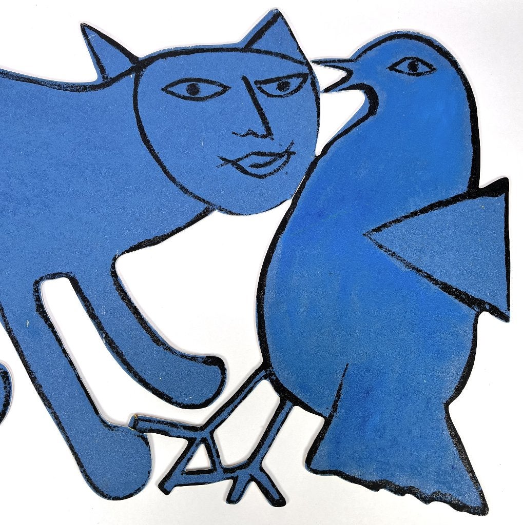 501. Sculptuur, Corneille - "Kat en vogel", CoBrA-stijl, Ophalen of Verzenden