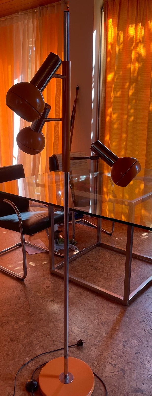 vintage Space Age vloerlamp uit de jaren 60-70, Huis en Inrichting, Lampen | Vloerlampen, Ophalen, Gebruikt, Metaal, 150 tot 200 cm