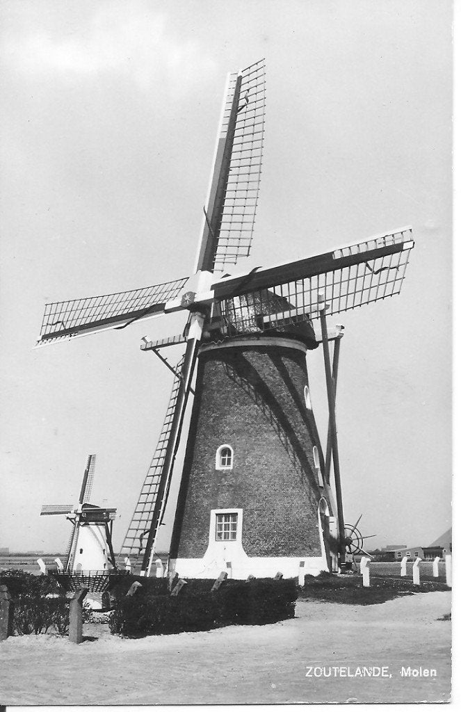 Zoutelande, Molen - Oude Ansichtkaart, Verzamelen, Ansichtkaarten | Nederland, Ongelopen, Zeeland, 1960 tot 1980, Ophalen of Verzenden