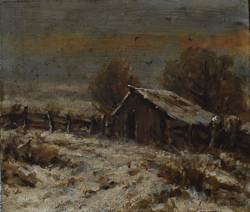 Winterlandschap-Omg. Haagse School., Paneel, Verzenden, Oud hollands, Landschap
