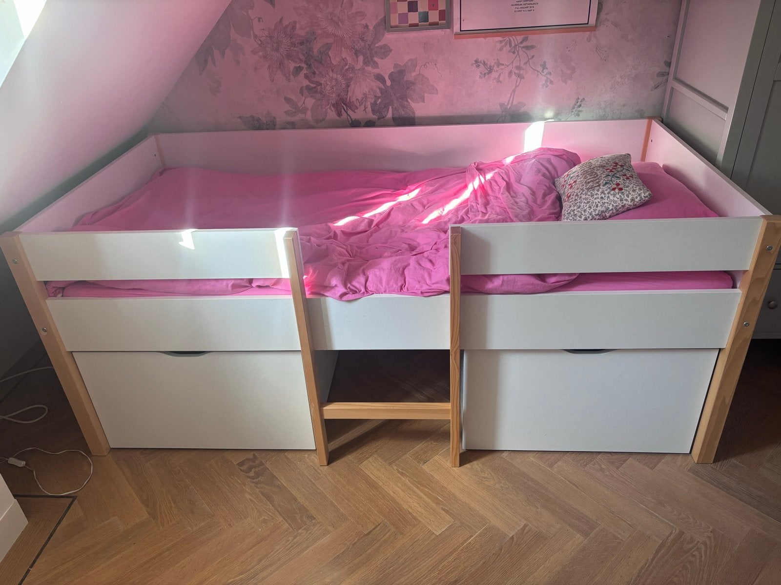 La Redoute kinderbed met opberglades, Ophalen, 85 tot 100 cm, Zo goed als nieuw, Hoogslaper of Stapelbed