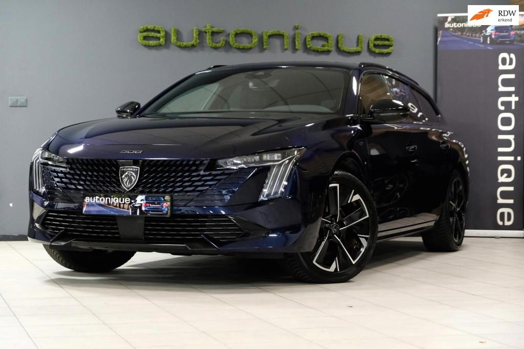 Peugeot 508 SW 1.2 PureTech 130 GT LINE *NW MODEL* Leder/360, Auto's, Gebruikt, Zwart, 1199 cc, Blauw