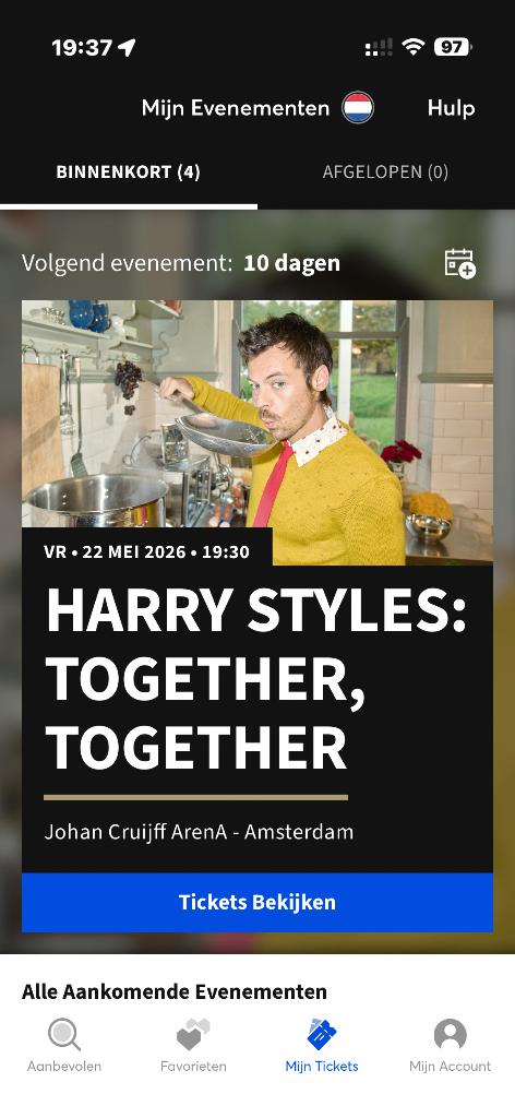 Harry styles Hoogste bod om 23.59 Op 20-05, Eén persoon