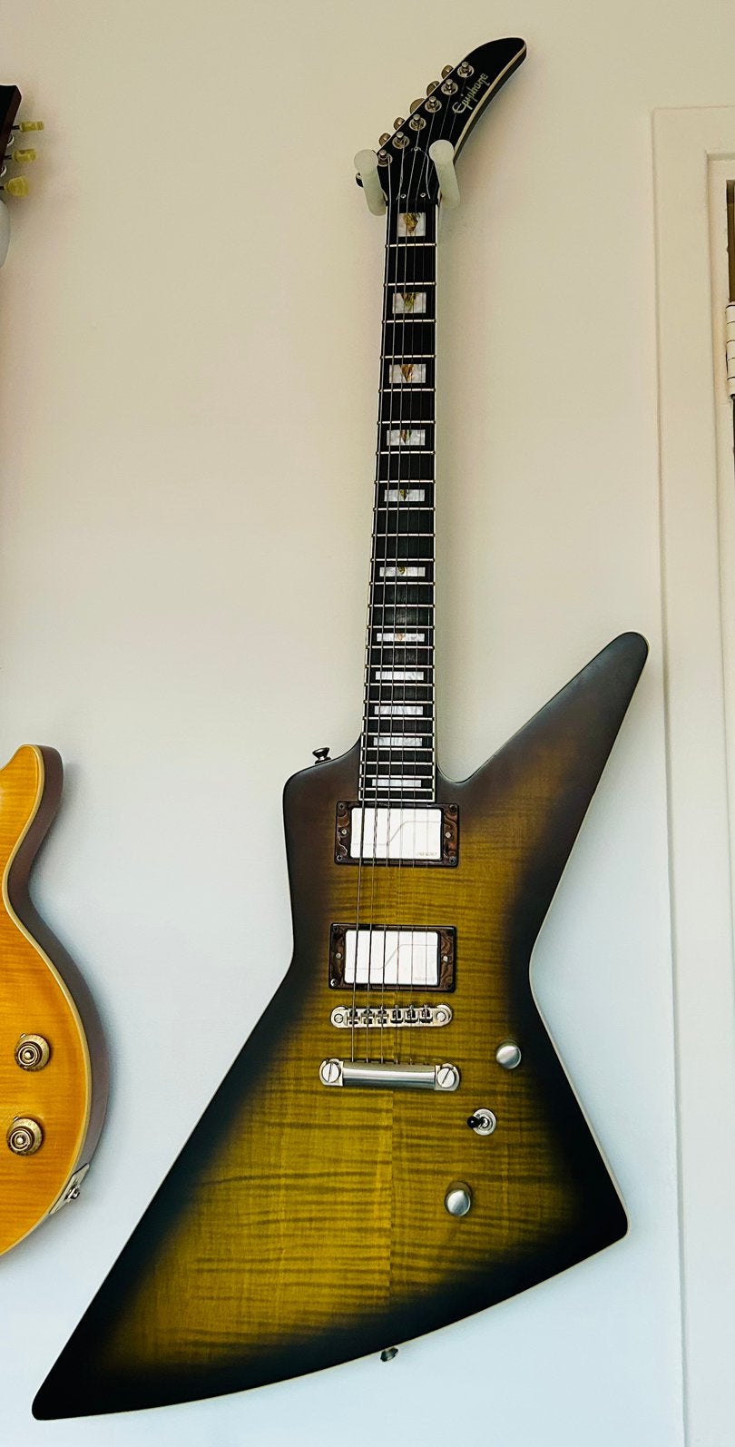 Epiphone Prophecy Extura Olive Tiger, Ophalen, Zo goed als nieuw, Solid body, Epiphone