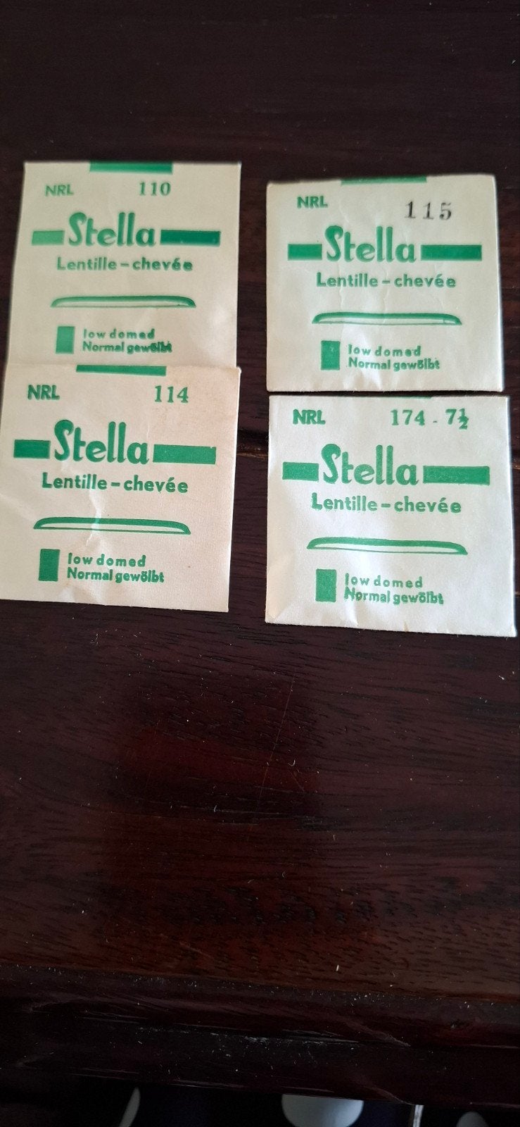 Lot van 4 vintage Stella NRL horlogeglazen, Sieraden, Tassen en Uiterlijk, Ophalen of Verzenden, Staal, Overige merken, 1960 of later