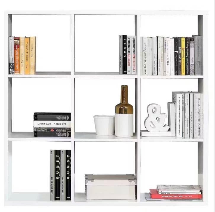 Witte Kubuskast met 9 open vakken - Boekenkast/Opbergkast, Ophalen, Met plank(en), Gebruikt, 50 tot 100 cm