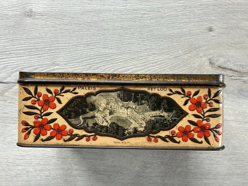 Vintage blikken doos Paleis Het Loo en Paleis Noordeinde, Antiek en Kunst, Ophalen of Verzenden