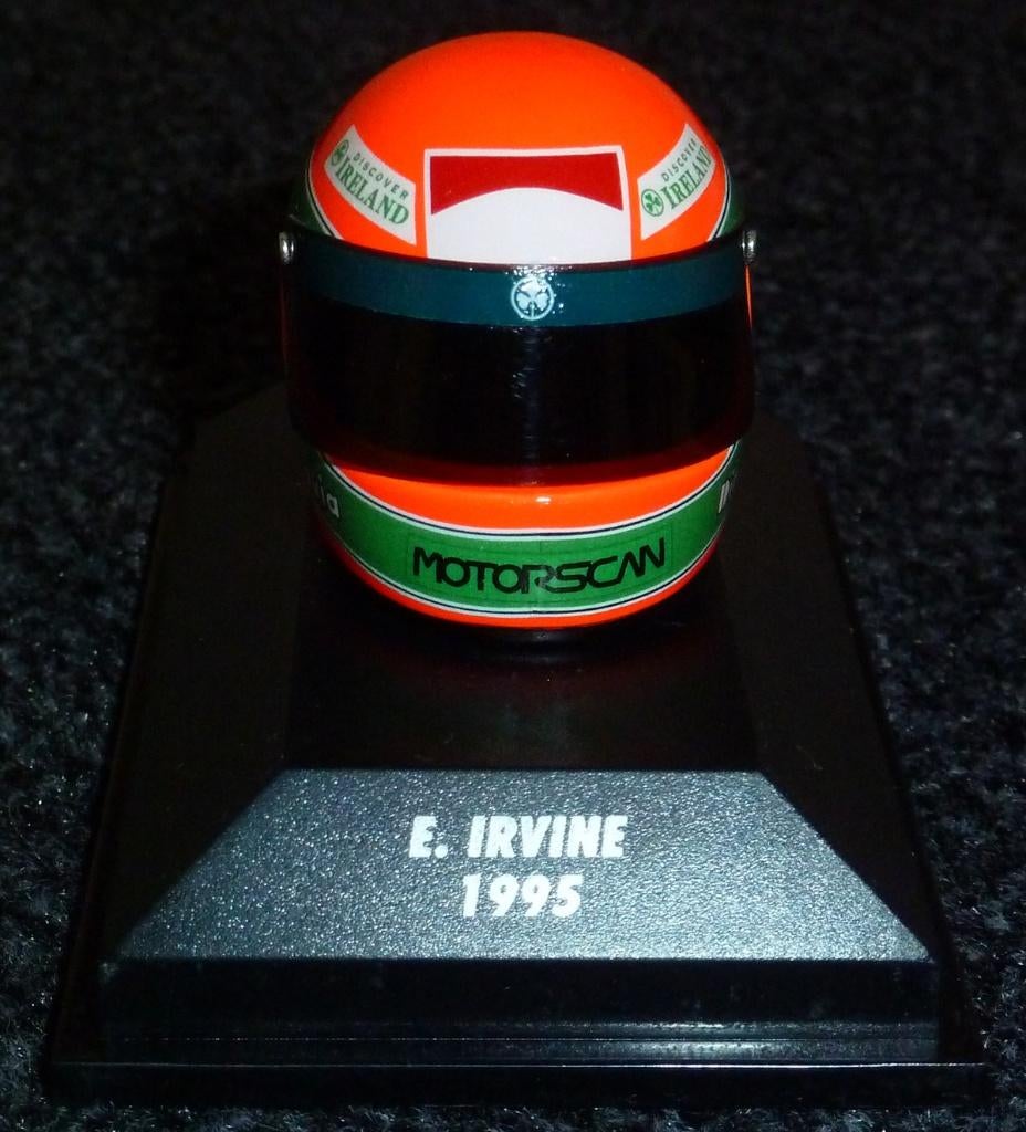 1995 - Helmet - Eddie Irvine, Ophalen of Verzenden, Gebruikt, 1:5 t/m 1:8, Overige typen