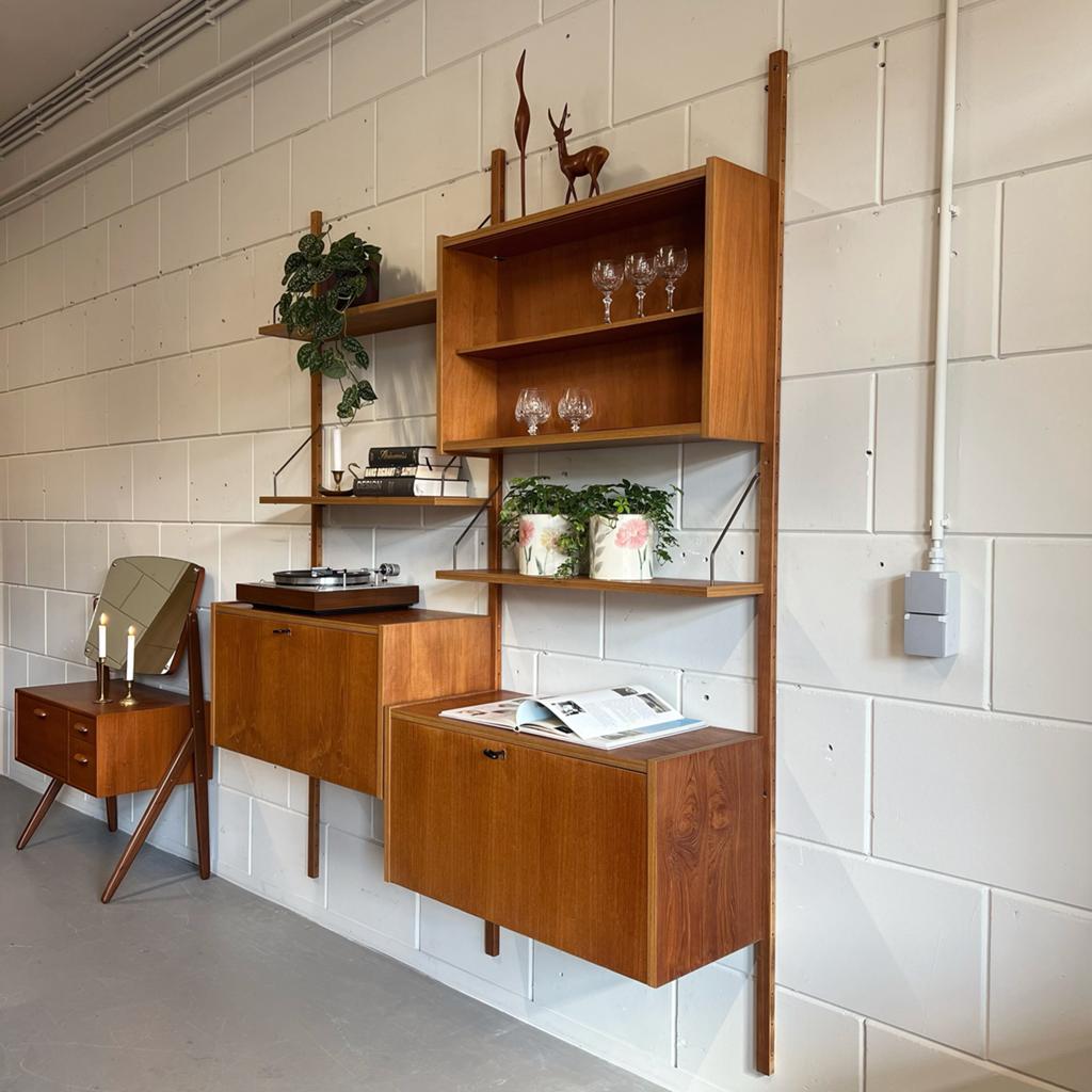 Vintage Deens wandmeubel •PS SYSTEM•, Huis en Inrichting, Gebruikt, ., Ophalen of Verzenden, Minder dan 100 cm