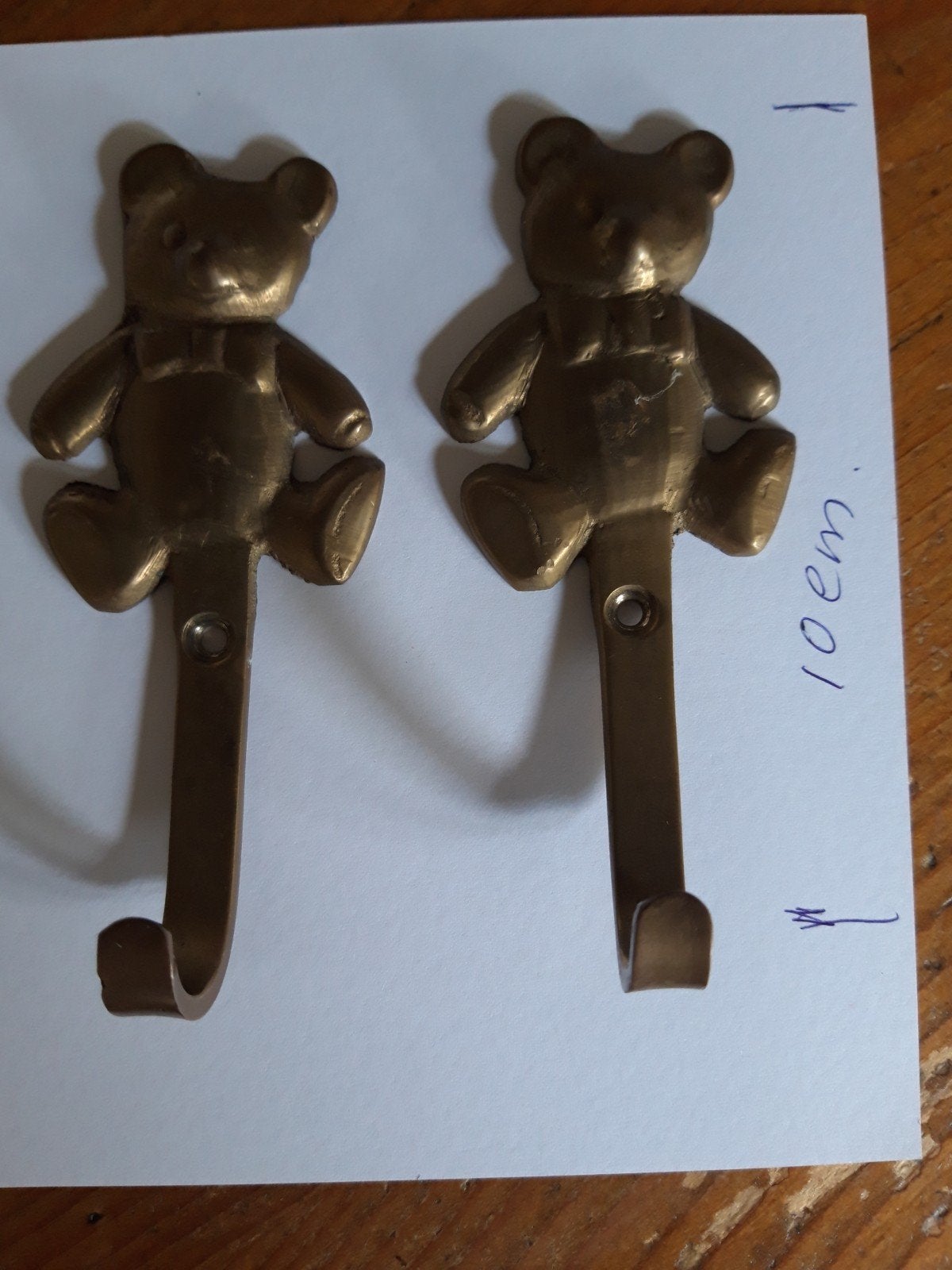2 Koperen Berenhaakjes - Decoratieve Kapstokhaakjes, Antiek en Kunst, Ophalen