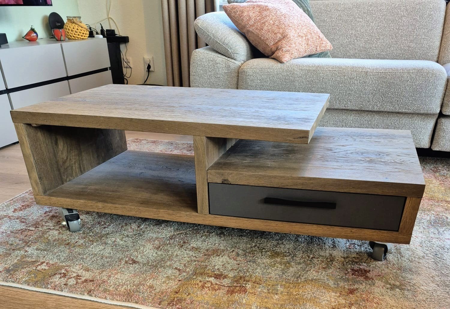 Salontafel met lade Henders en Hazel, Zo goed als nieuw, Modern industrieel, Ophalen, Overige houtsoorten