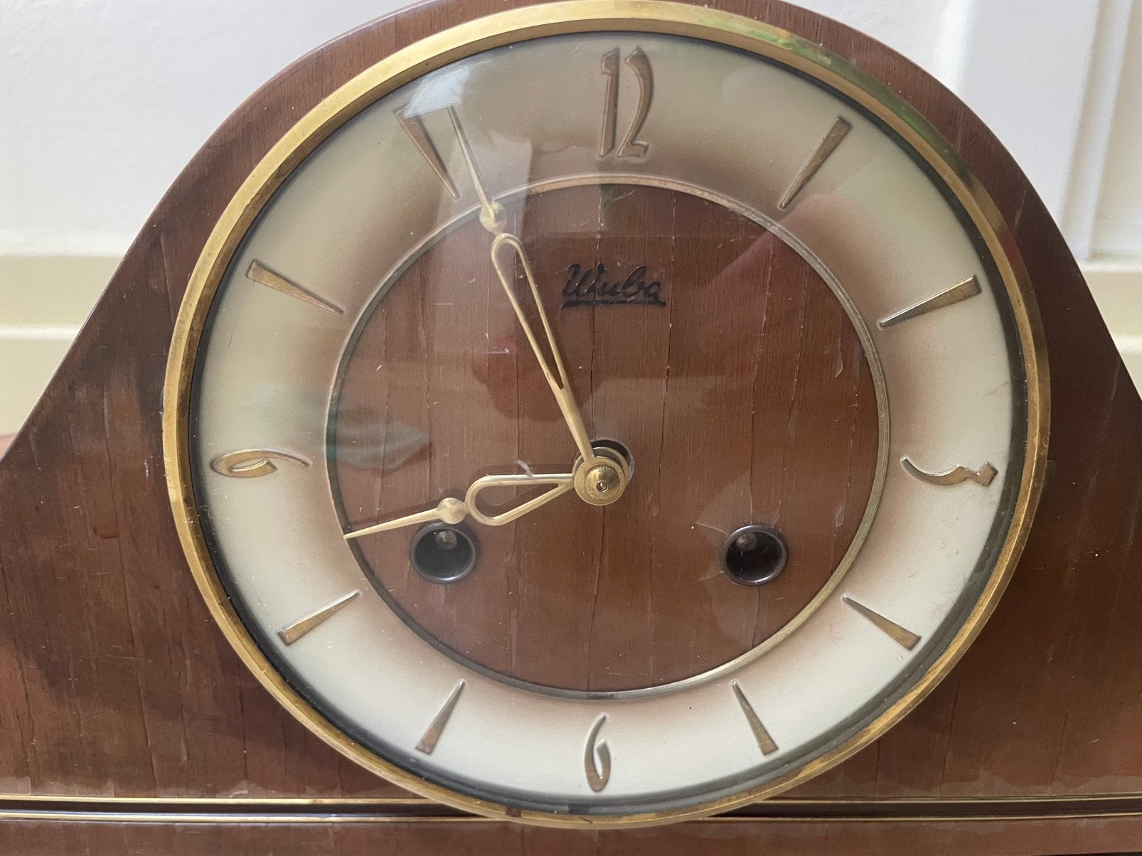 Vintage tafelklok/schoorsteenklok Wuba, Ophalen of Verzenden
