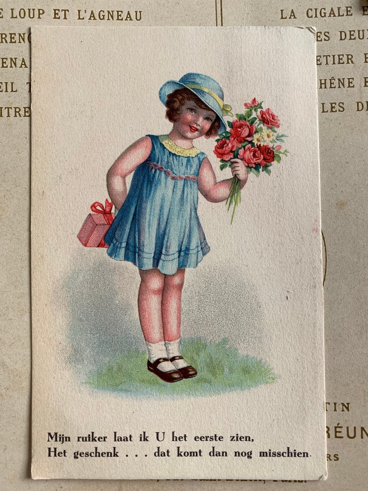 1939 Meisje in blauwe jurk (NN), Ophalen of Verzenden, 1920 tot 1940, Gelopen, Kinderen