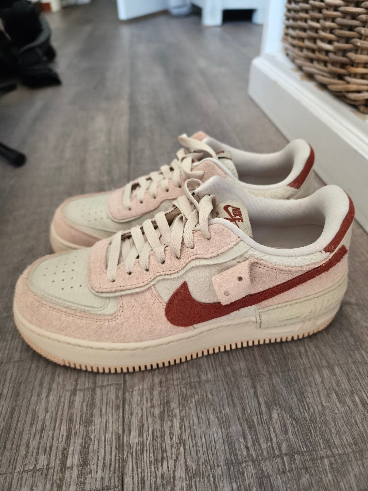 Nike Air Force 1 Shadow Shimmer maat 40.5, Beige, Nike, Ophalen of Verzenden, Sneakers of Gympen